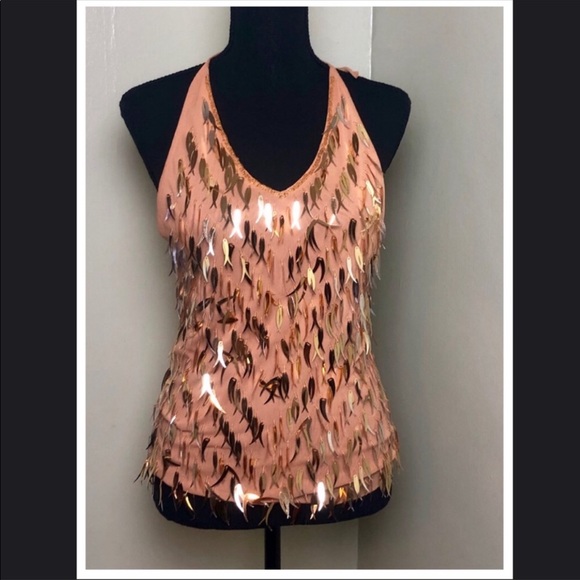 Halter top with gold metal accents - Picture 1 of 7